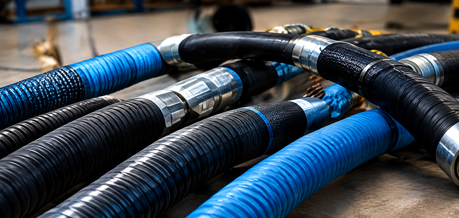 Industrial rubber hoses for fluid and material transfer